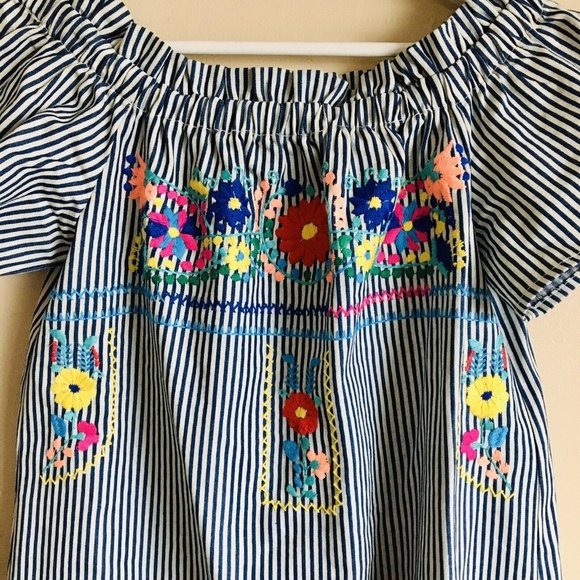 Bobbi Rocco Flower Embroidered Off-Shoulder Dress Size Small‎ - Picture 4 of 8